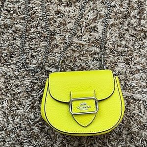 Neon green coach pouch purse